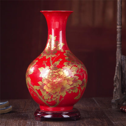 crystal gold vase