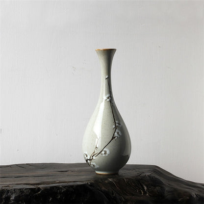 white blossom vase