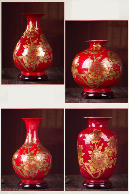 crystal gold vase