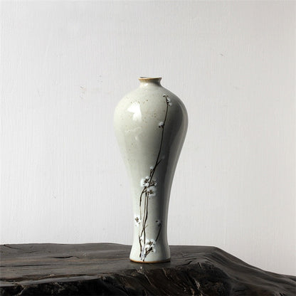 white blossom vase