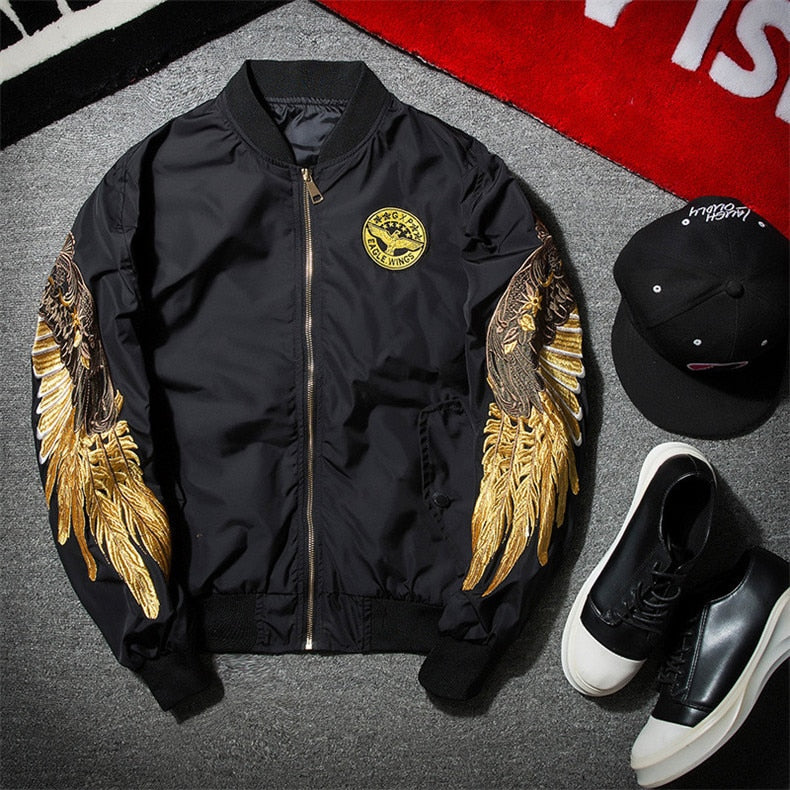 golden wing bomber jacket