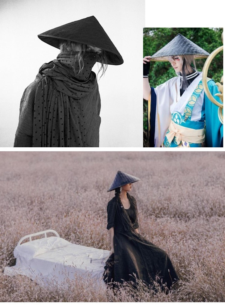 Traditional Style Japanese Straw Hat Japanese Oni Masks