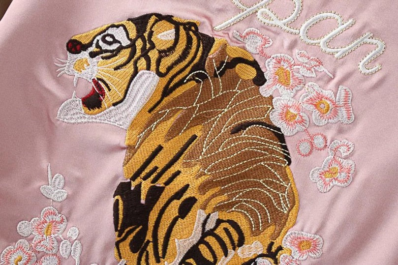 Bomber jacket with tiger shops embroidery