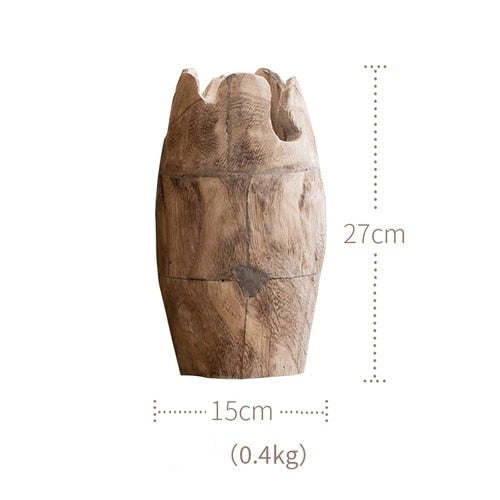 wooden vase size