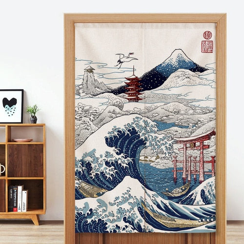 ukiyo-e japanese curtains
