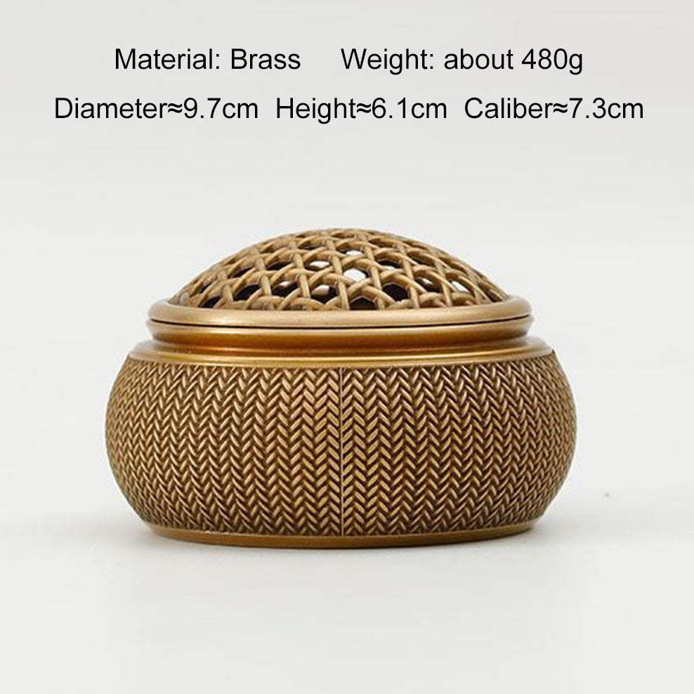 brass grid incense burner