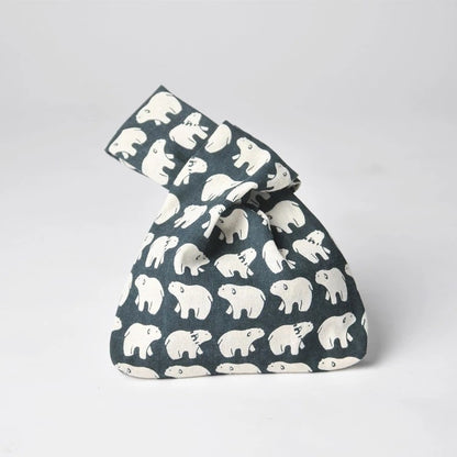 geometric pattern knot bag