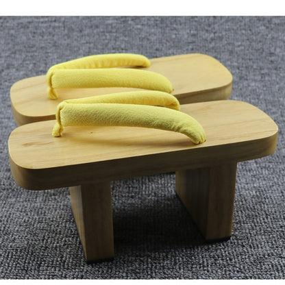 white japanese wooden sandals