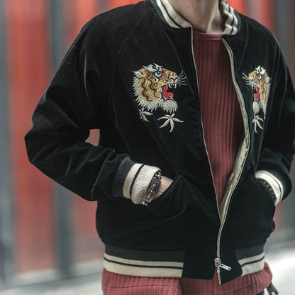 double faced bomber jacket