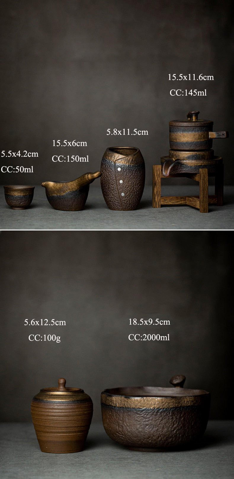 ceramic drinkware teaset size