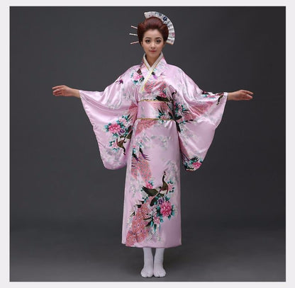 Pink Traditional Kimono Dress Japanese Oni Masks Pink Traditional Kimono Dress Japanese Oni Masks