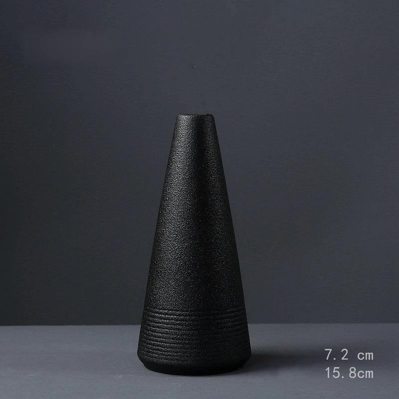 black ceramic vase