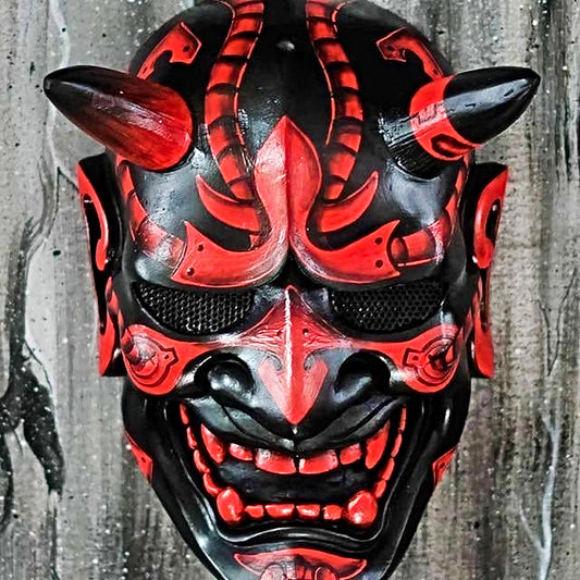 Masque Oni japonais, masque Oni bleu traditionnel, masque oni