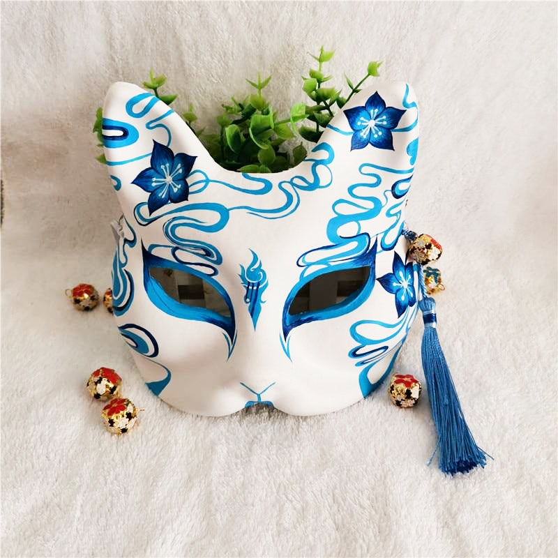 blue kitsune mask
