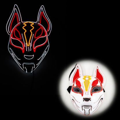 Illuminated LED Kitsune fox mask