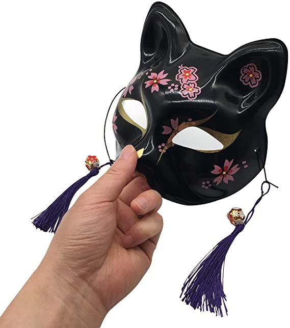 black kabuki kitsune mask