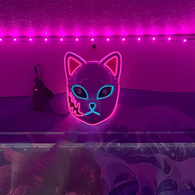 Kitsune Japanese LED Glow popular Mask