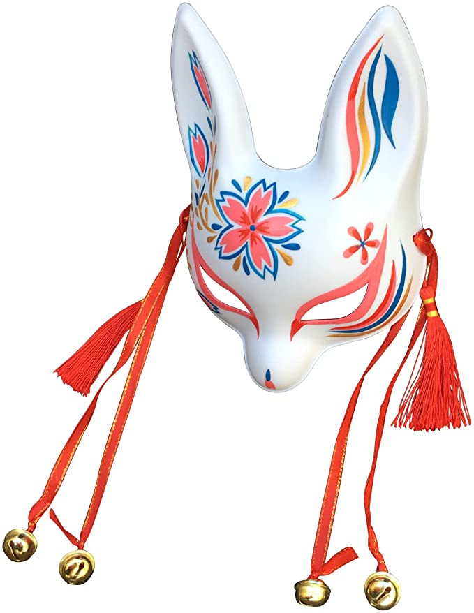 HandPainted Kitsune Fox Mask Japanese Oni Masks