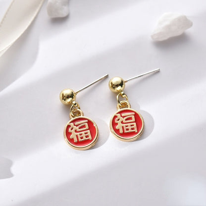 red rose season earrings