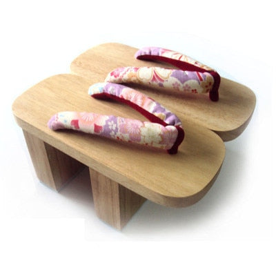 white japanese wooden sandals