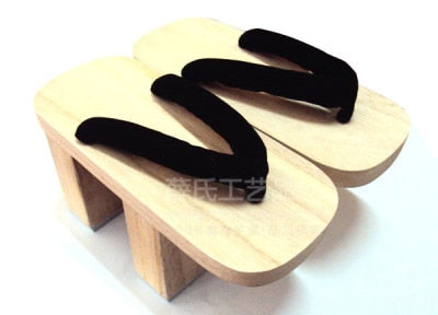 white japanese wooden sandals