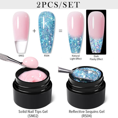 sequins japanese nails