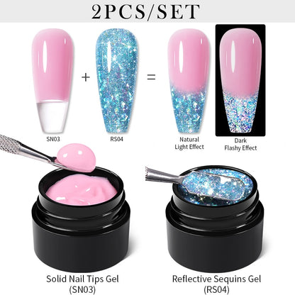sequins japanese nails