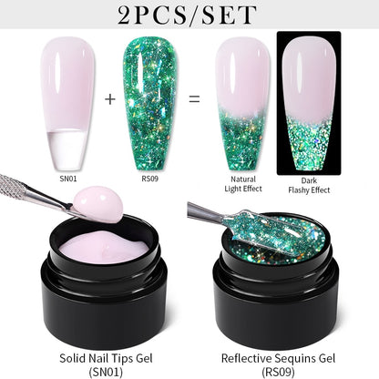 sequins japanese nails