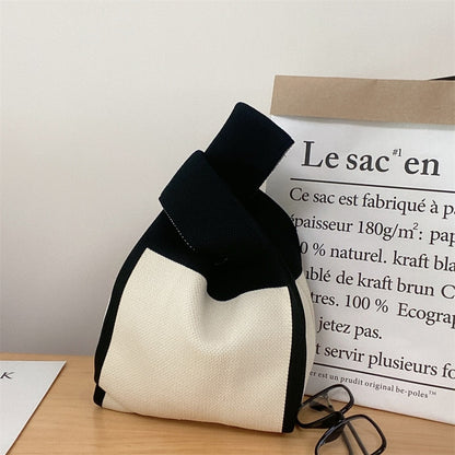 geometric rug knot bag
