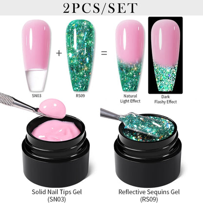 sequins japanese nails