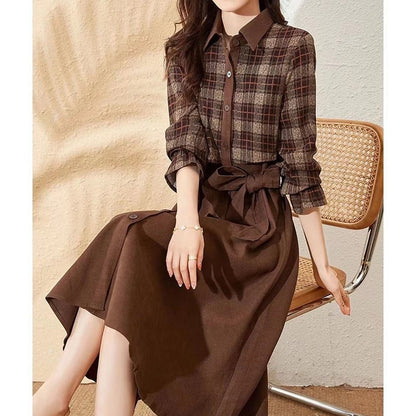a-line belt japanese dress
