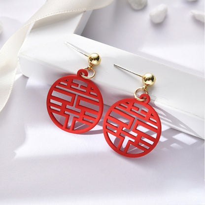 red rose season earrings