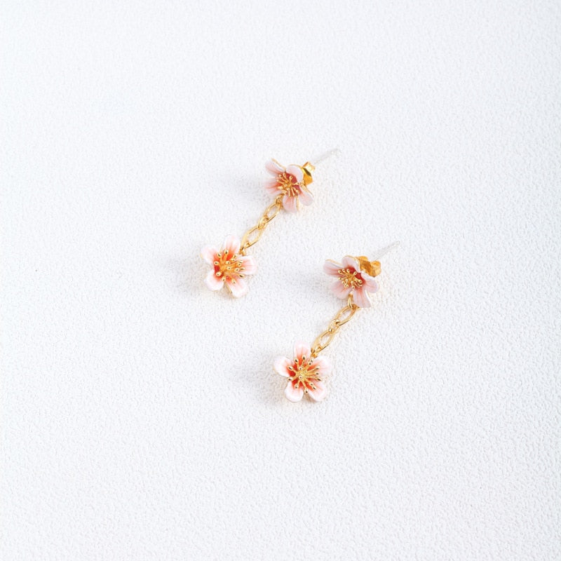 white blossom earrings