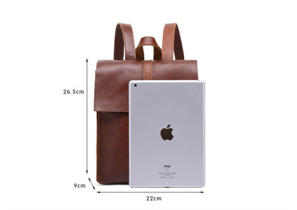 handmade leather backpack size
