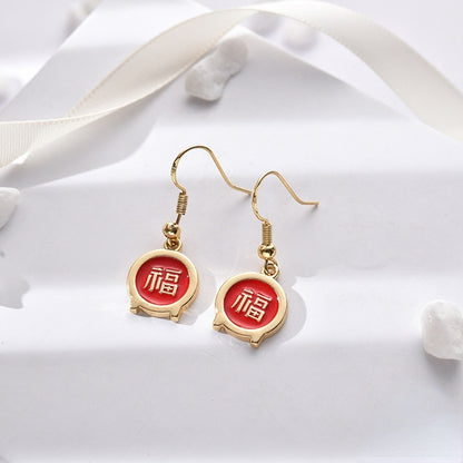 red rose season earrings