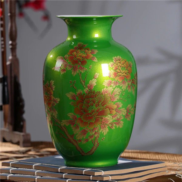 Golden Flower Japanese Vase