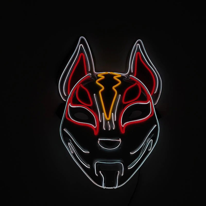 led kitsune mask