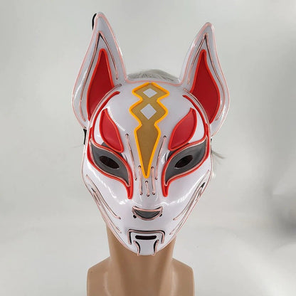 LED Kitsune mask illuminated design
