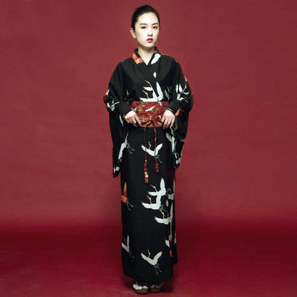 Japanese Modern Kimono Dress Black – Japanese Oni Masks
