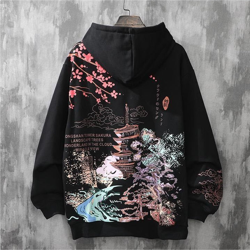 Japanese print online hoodies