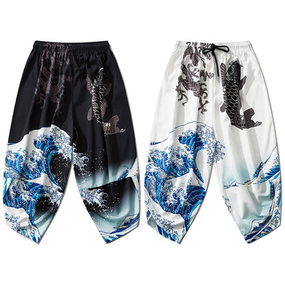 waves print pants
