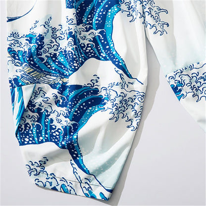 waves print pants