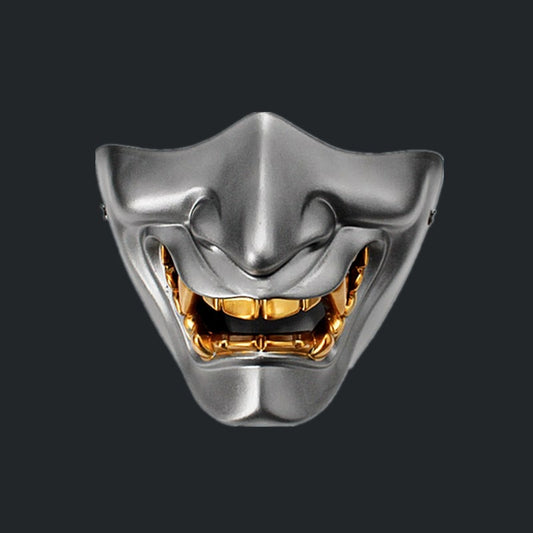 grey oni half mask