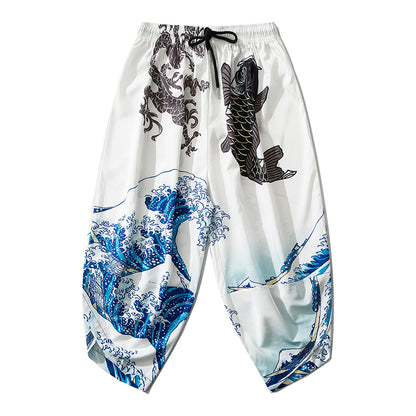 waves print pants
