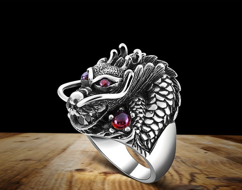 silver dragon ring