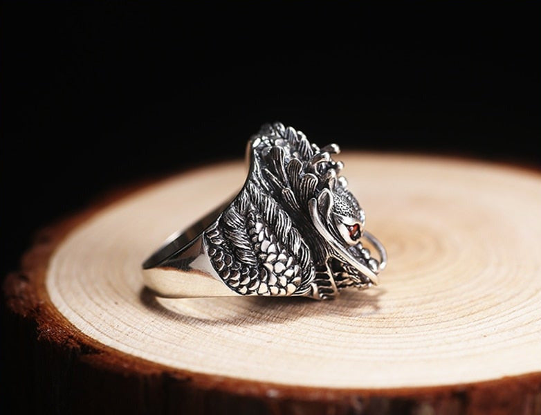 silver dragon ring