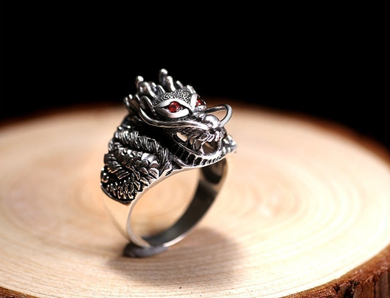 silver dragon ring