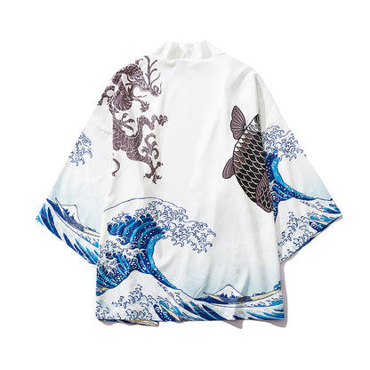 waves samurai kimono