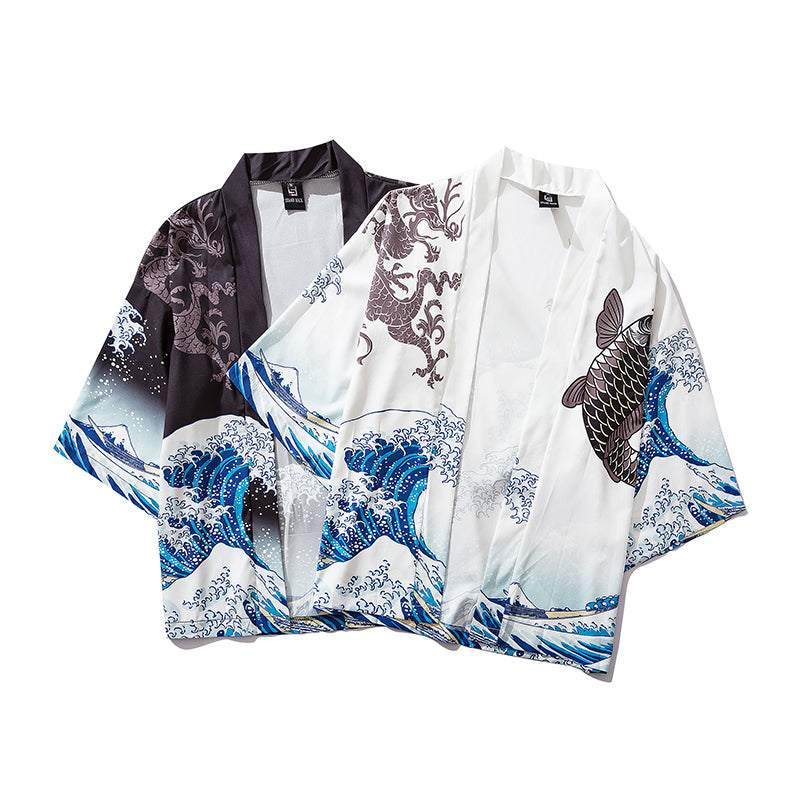 waves samurai kimono