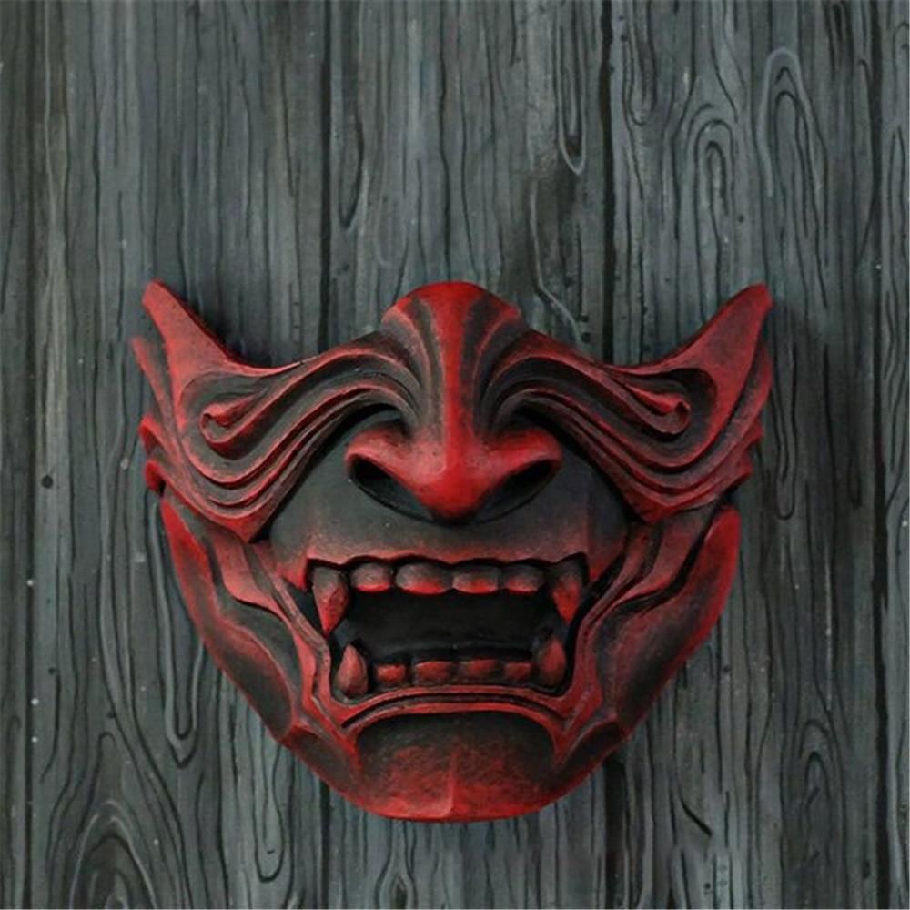 Red Oni Mask Half Face